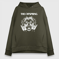 Толстовка оверсайз женская The Offspring rock dog, цвет: хаки