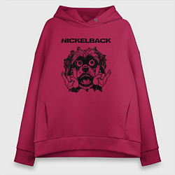 Толстовка оверсайз женская Nickelback - rock dog, цвет: маджента