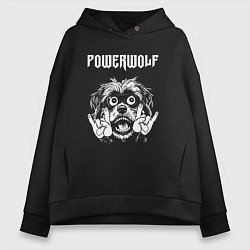 Толстовка оверсайз женская Powerwolf rock dog, цвет: черный