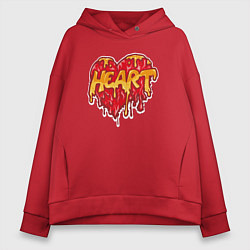 Толстовка оверсайз женская Honey heart, цвет: красный
