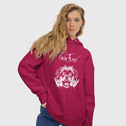 Толстовка оверсайз женская Pink Floyd rock dog, цвет: маджента — фото 2