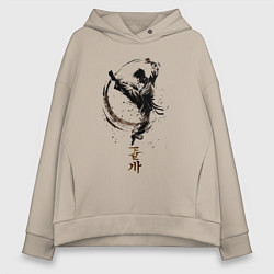 Толстовка оверсайз женская Неизвестный боец, цвет: миндальный