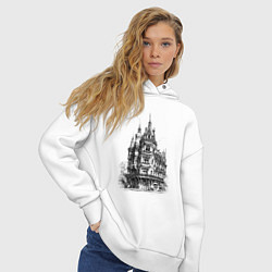Толстовка оверсайз женская Старинный дом, цвет: белый — фото 2