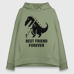 Толстовка оверсайз женская Godzilla best friend, цвет: авокадо