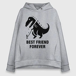 Толстовка оверсайз женская Godzilla best friend, цвет: меланж