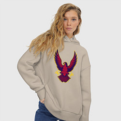 Толстовка оверсайз женская Гордый орёл, цвет: миндальный — фото 2