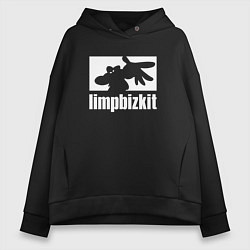 Толстовка оверсайз женская Limp Bizkit - logo, цвет: черный