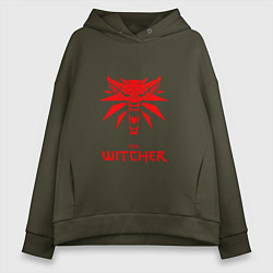 Толстовка оверсайз женская The witcher games, цвет: хаки