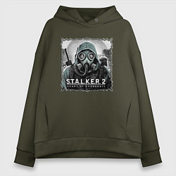 Толстовка оверсайз женская Stalker 2 heart of Chornobyl radiation 2, цвет: хаки