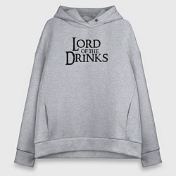 Толстовка оверсайз женская Lord of the drinks logo, цвет: меланж