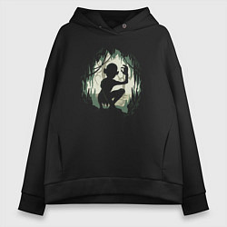 Толстовка оверсайз женская Голлум с кольцом - Властелин колец, цвет: черный