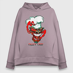 Толстовка оверсайз женская Crazy chef, цвет: сиреневый