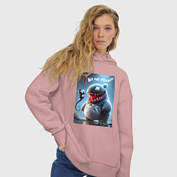 Толстовка оверсайз женская Ventotoro - we are Venom meme, цвет: пыльно-розовый — фото 2