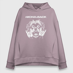 Толстовка оверсайз женская Nickelback rock dog, цвет: сиреневый