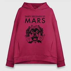 Толстовка оверсайз женская Thirty Seconds to Mars - rock dog, цвет: маджента