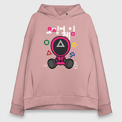 Толстовка оверсайз женская Squid game boy, цвет: пыльно-розовый
