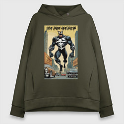 Толстовка оверсайз женская We are Venom - retro meme, цвет: хаки