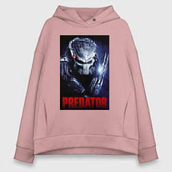 Толстовка оверсайз женская Predator in the helmet, цвет: пыльно-розовый