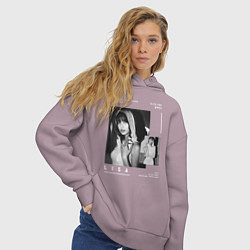 Толстовка оверсайз женская Lisa Blackpink, цвет: сиреневый — фото 2