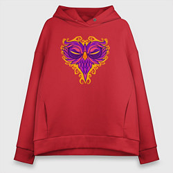 Толстовка оверсайз женская Violet owl, цвет: красный
