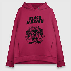 Толстовка оверсайз женская Black Sabbath - rock dog, цвет: маджента