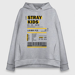 Толстовка оверсайз женская Stray kids ticket, цвет: меланж