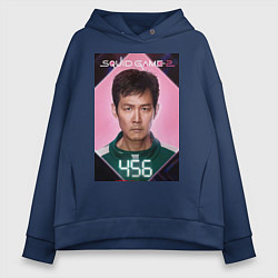 Толстовка оверсайз женская Игра в кальмара Сон Ки-Хун, цвет: тёмно-синий
