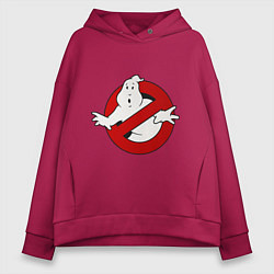 Толстовка оверсайз женская Ghostbusters - logo, цвет: маджента