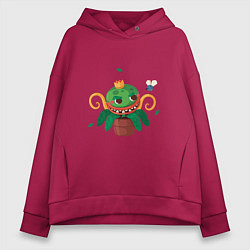 Толстовка оверсайз женская Королевский цветок, цвет: маджента