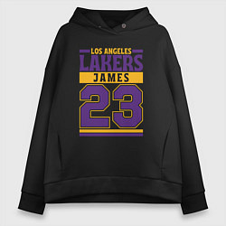 Толстовка оверсайз женская Lakers - James 23, цвет: черный