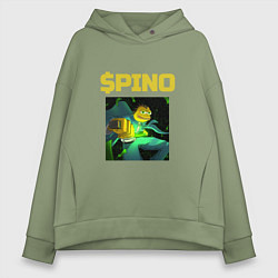 Толстовка оверсайз женская Pino криптовалюта самурай, цвет: авокадо