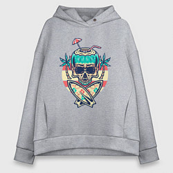 Толстовка оверсайз женская Skull summer, цвет: меланж