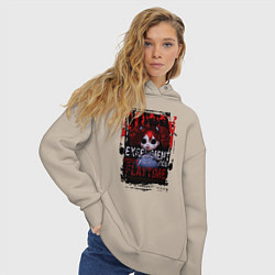 Толстовка оверсайз женская Кукла Поппи из Poppy Playtime, цвет: миндальный — фото 2