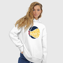 Толстовка оверсайз женская NBA Denver Nuggets, цвет: белый — фото 2