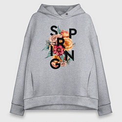 Толстовка оверсайз женская Spring flowers, цвет: меланж