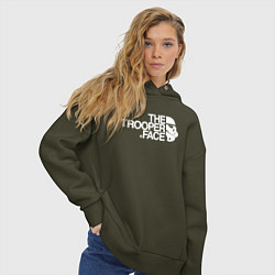 Толстовка оверсайз женская The trooper face, цвет: хаки — фото 2
