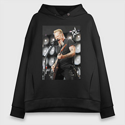 Толстовка оверсайз женская James Alan Hatfield - Metallica, цвет: черный