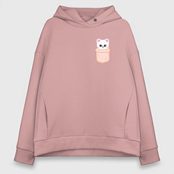 Толстовка оверсайз женская Jiniret in pocket, цвет: пыльно-розовый