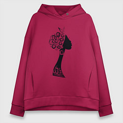 Толстовка оверсайз женская Black woman, цвет: маджента