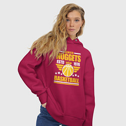 Толстовка оверсайз женская Nuggets basketball, цвет: маджента — фото 2