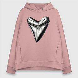 Толстовка оверсайз женская Зуб мегалодона, цвет: пыльно-розовый