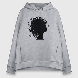Толстовка оверсайз женская Весенняя красавица, цвет: меланж