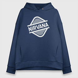 Толстовка оверсайз женская Nirvana rock, цвет: тёмно-синий