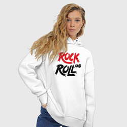 Толстовка оверсайз женская Rock and roll star, цвет: белый — фото 2