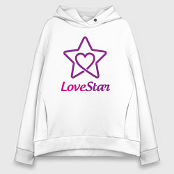 Толстовка оверсайз женская Звезда любви, цвет: белый
