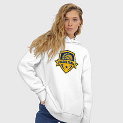 Толстовка оверсайз женская Basket team, цвет: белый — фото 2