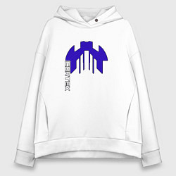 Толстовка оверсайз женская Cortex синий чёрная обводка aneurism iv, цвет: белый