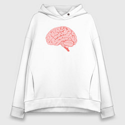 Толстовка оверсайз женская Мозг иллюстрация, цвет: белый