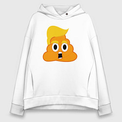 Толстовка оверсайз женская Trump smile, цвет: белый