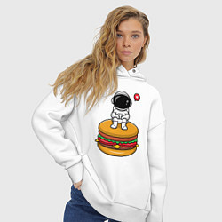 Толстовка оверсайз женская Космический гамбургер, цвет: белый — фото 2